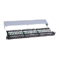 تصویر  پچ پنل Cat6 STP همراه با کیستون و نگه دارنده کابل