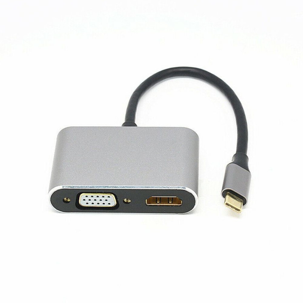 تصویر  مبدل تایپ سی به HDMI-VGA کی نت 4K مدل K-COUC30HV