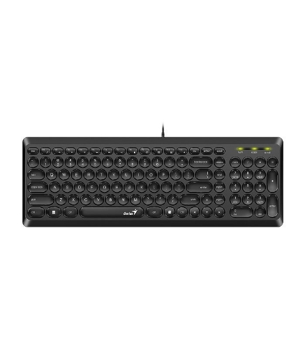 تصویر  کیبورد باسیم جنیوس SlimStar Q200 با حروف فارسی رنگ مشکی