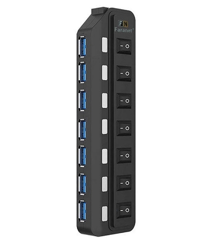 تصویر  هاب 7 پورت USB 3.0 کلید دار همراه آداپتور فرانت FN-U3H701S