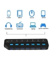 تصویر  هاب 7 پورت USB 3.0 کلید دار همراه آداپتور فرانت FN-U3H701S