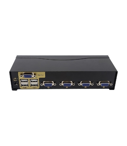 تصویر  کی وی ام سوئیچ 4 پورت VGA با پورت USB همراه کابل فرانت FN-K4US