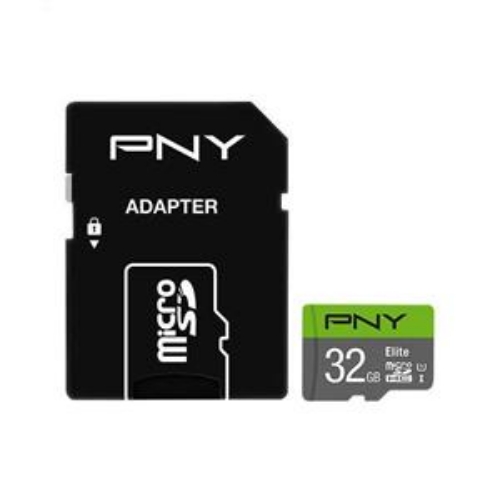 تصویر  کارت حافظه microSDHC پی ان وای مدل Elite کلاس 10 استاندارد UHS-I U1 سرعت 100MBs ظرفیت 32 گیگابایت به همراه آداپتور SD