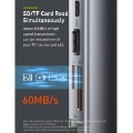 تصویر  هاب و رم ریدر Baseus Metal Gleam Series CAHUB-CU0G USB 3.0/HDMI/VGA/RJ45/Type-C PD To Type-C