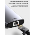 تصویر  هاب و رم ریدر Baseus Metal Gleam Series CAHUB-CV0G USB 3.0/HDMI/RJ45/Type-C PD To Type-C