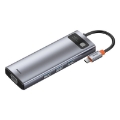 تصویر  هاب و رم ریدر Baseus Metal Gleam Series CAHUB-CU0G USB 3.0/HDMI/VGA/RJ45/Type-C PD To Type-C