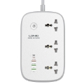 تصویر  چند راهی 3 خانه برق ارت دار هوشمند الدینیو SCW3451 با کابل 2 متری + شارژر USB و Type-C