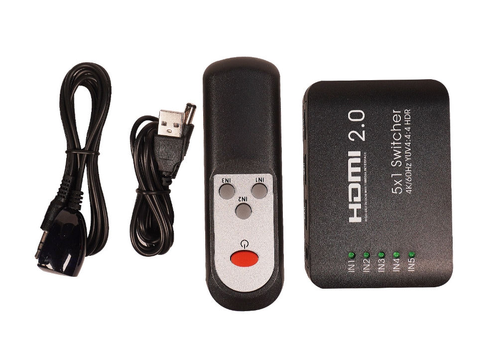 تصویر  Knet Plus HDMI 2.0 Switch 5x1 With Power USB