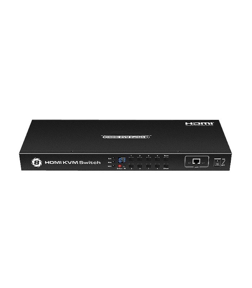 تصویر  کی وی ام سوئیچ 8 پورت HDMI همراه کابل با ریموت کنترل لایمستون LS-HK0801