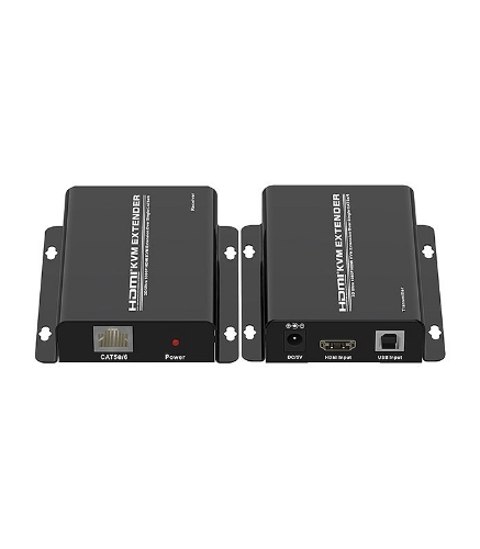 تصویر  افزایش طول 1.3 HDMI و USB (کی وی ام) بر روی کابل شبکه تا 60 متر تی سی تی TC-KEX-60