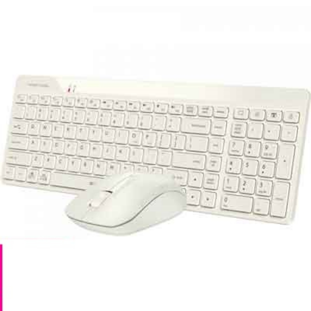 تصویر  کیبورد و ماوس بیسیم ایفورتک مدل Wireless Keyboard & Mouse A4tech FG2300 Air رنگ بژ