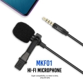 تصویر  میکروفون یقه ای باسیم 3.5 میلی متری ایکس او مدل MKF01 طول 2 متر