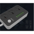 تصویر  چند راهی 3 خانه برق الدینیو SC3604 با کابل 2 متری + شارژر USB