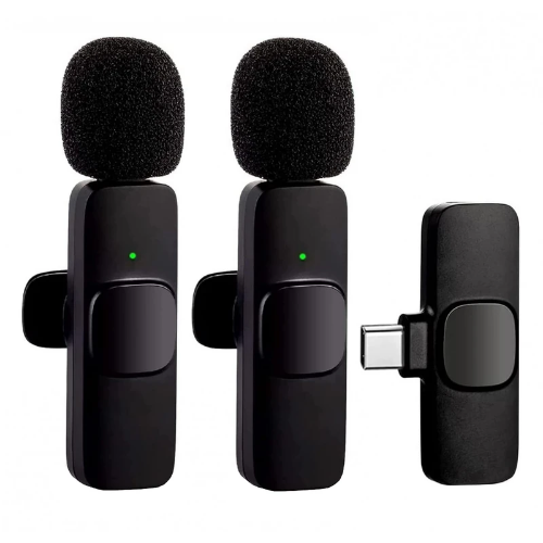 تصویر  میکروفن یقه ای بی سیم مدل K9 Dual Type-C بسته 2 عددی