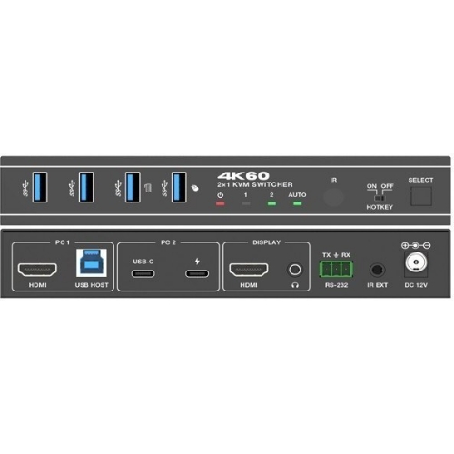 تصویر  کی وی ام سوئیچ 2 پورت HDMI همراه کابل فرانت FN-K3C21