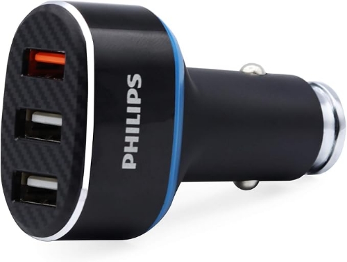 تصویر  شارژر فندکی 18W فست سه پورت Philips مدل DLP2557