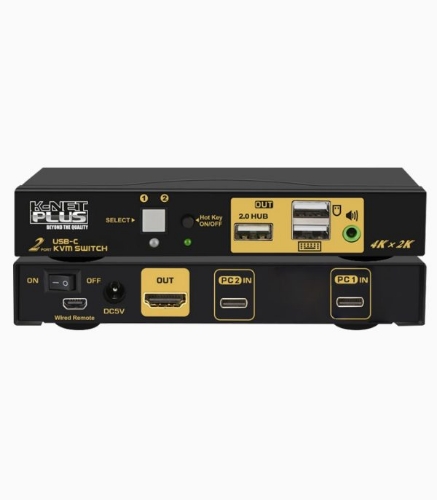 تصویر  کی وی ام سوئیچ ۲ پورت Type C کی نت پلاس KP-SWKC002
