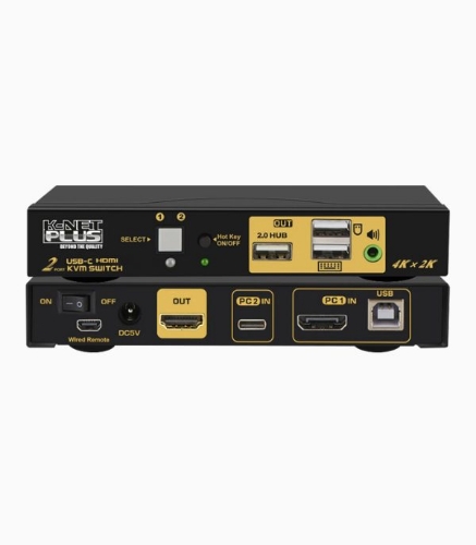 تصویر  کی وی ام سوئیچ ۲ پورت Type C و HDMI کی نت پلاس KP-SWKCHD02
