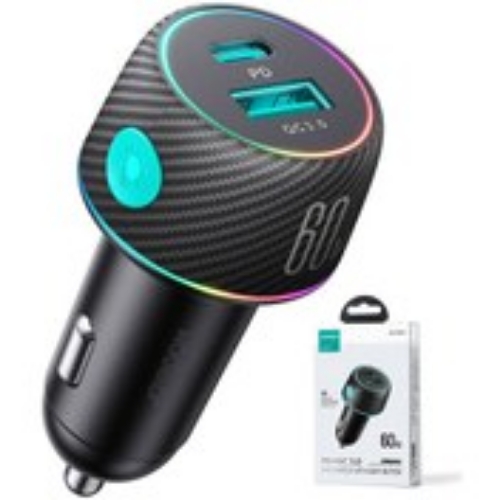 تصویر  شارژر فندکی فست شارژ ماشین تایپ سی 60 وات جویروم CCN01