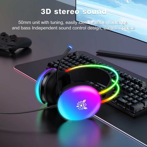 تصویر  هدست گیمینگ با سیم اونیکوما مدل X25 RGB