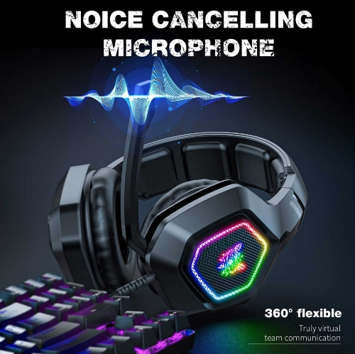 تصویر  هدست گیمینگ با سیم اونیکوما مدل K10 RGB