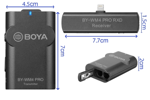 تصویر  میکروفون یقه ای بی سیم بویا مدل BY-WM4 PRO-K3 رابط Lightning
