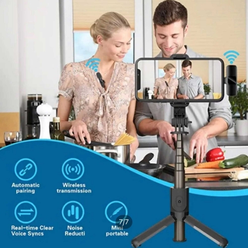 تصویر  میکروفون یقه ای بی سیم گرین لاین مدل GNSOLOWMICBK SOLO 3in1