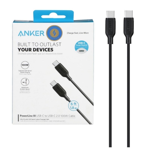 تصویر  کابل تبدیل Type-C به Type-C انکر مدل Powerline III A8856H11 طول 1.8 متر