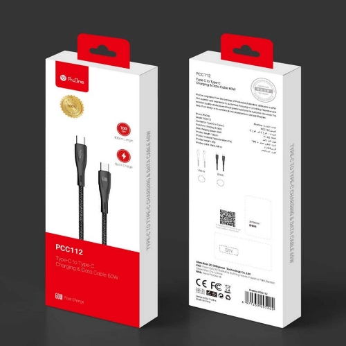 تصویر  کابل تبدیل Type C به Type C پرووان مدل PCC112 طول 1 متر