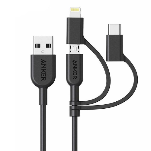 تصویر  کابل تبدیل 3in1 انکر مدل PowerLine A8436 طول 0.9 متر