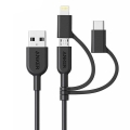 تصویر  کابل تبدیل 3in1 انکر مدل PowerLine A8436 طول 0.9 متر