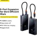 تصویر  هاب 6 پورت USB-C بیسوس مدل BS-OH078