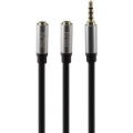 تصویر  تبدیل 1 نر به 2 ماده AUX کی نت مدل K-CS12MF03 طول 0.3 متر