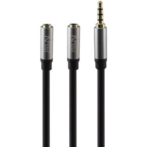 تصویر  تبدیل 1 نر به 2 ماده AUX کی نت مدل K-CS12MF03 طول 0.3 متر