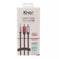 تصویر  کابل 1 به 2 صدا کی نت K-C136 جک 3.5 به RCA نری